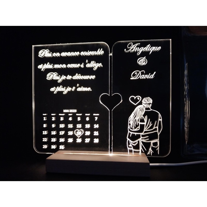 Lampe Led "Calendrier des amoureux"