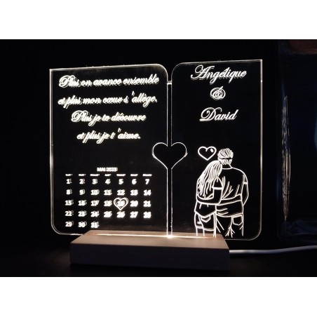 Lampe Led "Calendrier des amoureux"