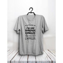 T-shirt "Marraine cinglée"