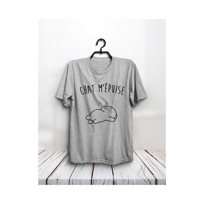 T-shirt "Chat m'épuise"